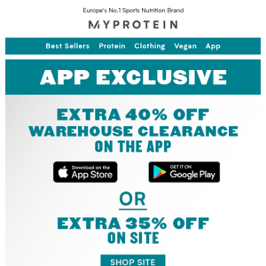 Get an EXTRA 40% off Clearance on the App | Limited time only
