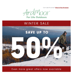 Winter sale continues with up to 50% off