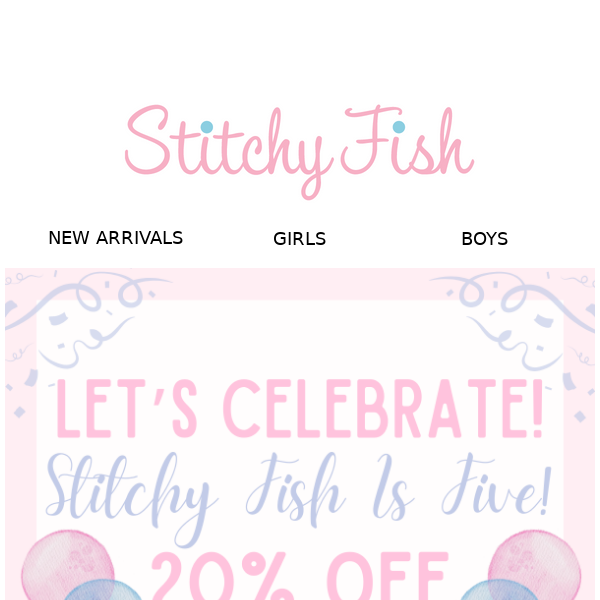 It's Our Birthday Bash! Enjoy 20% OFF! 🥳