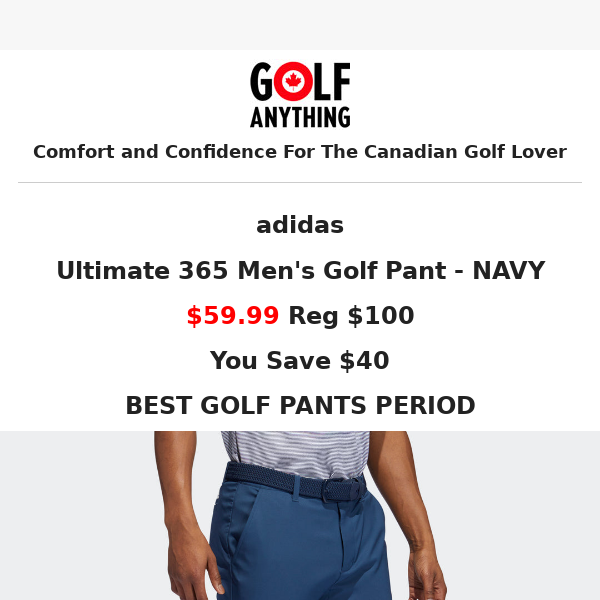 40% OFF Best Golf Pant - adidas Ultimate 365 Men's