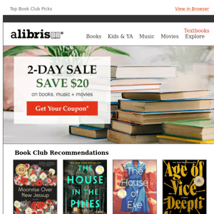 $20 Coupon | Limited-Time Offer, Alibris