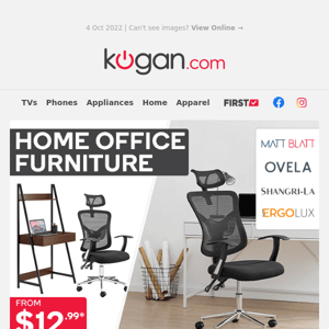 Home Office Furniture from $12.99* - Desks, Office Chairs & More