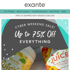 Get up to 75% off everything!