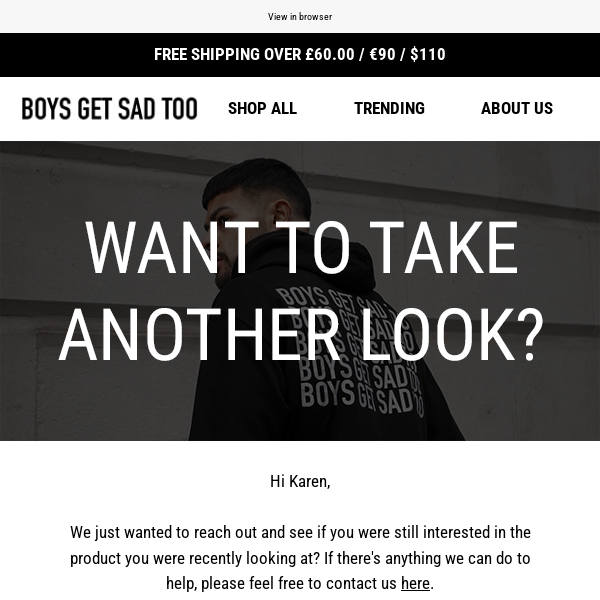 Would you like to take another look, Boys Get Sad Too?
