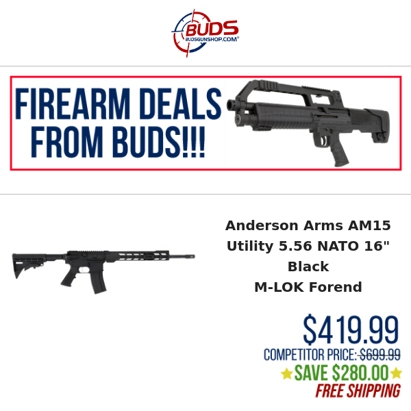 ⛟FREE SHIPPING & $280 OFF Anderson Arms 5.56!💰