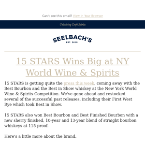 15 STARS Award Winning First West Rye & Sherry Finished