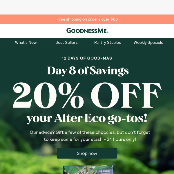 Day 8 of Good-mas: 20% off Alter Eco