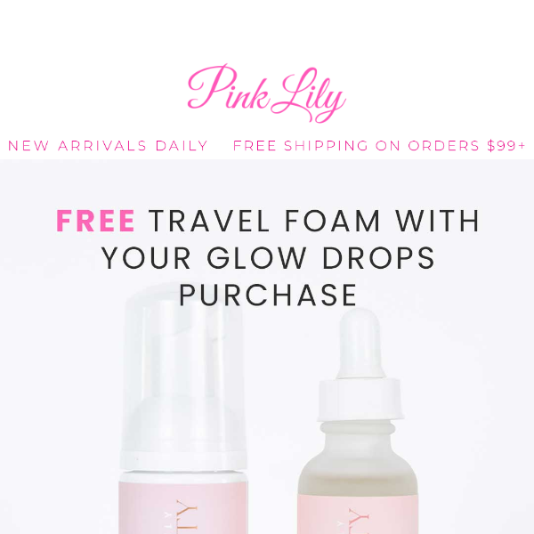 FREE Luxury Tan Travel foam w/ all Glow Drop purchases!