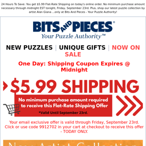 Shipping Offer Expires Tonight | NEW Alan Giana Puzzles