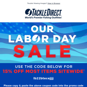 📢 Labor Day! Get 15% Off!