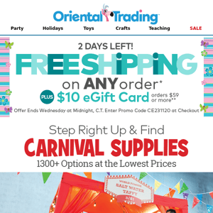 Come One! Come All! Carnival Supplies Inside! 🎪