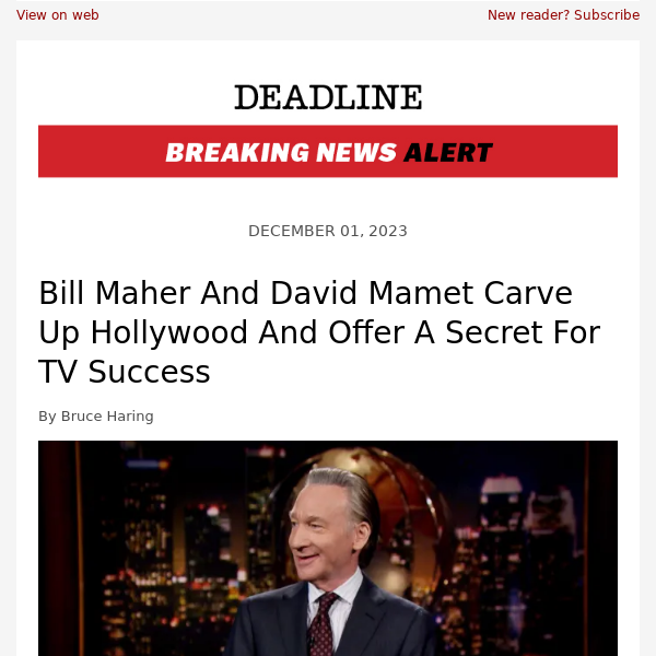 Bill Maher And David Mamet Carve Up Hollywood And Offer A Secret For TV Success