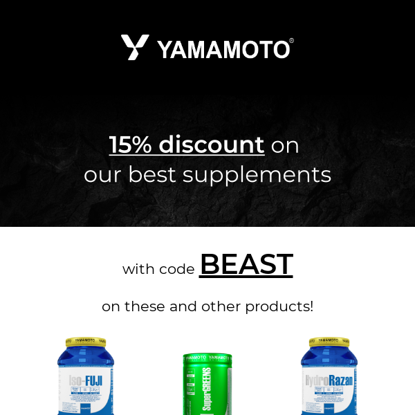 Yamamoto Nutrition, Hurry up, it's almost time to take advantage of the super promo