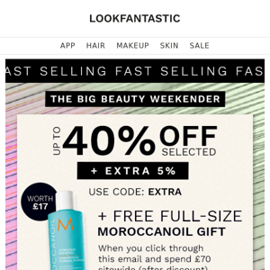 SELLING FAST | FREE Moroccanoil Gift | Up To 40% + EXTRA 5% Off ✨