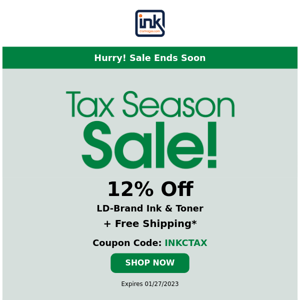 Don't be left behind! Take 12% off with our Tax season sale.