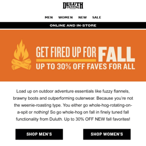 Up To 30% OFF Your Fall Haul!