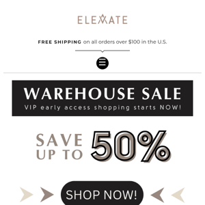 ⚠️ Attn VIP's! Warehouse Sale Early Access Starts NOW !!! ⚠️