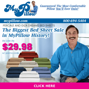 Biggest MyPillow Bed Sheet Sale Of The Year