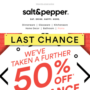 Last chance to shop Clearance Sale
