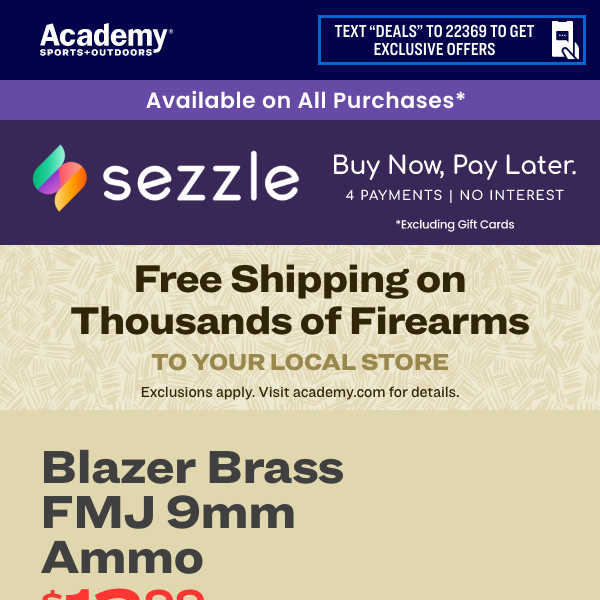 HOT DEAL: Blazer Brass FMJ 9mm Ammo, $12.99