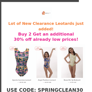 Lots of New Clearance Added! Buy 2 Get 30% off already low prices!!