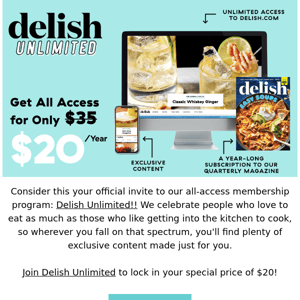 Your special offer from Delish Unlimited is waiting ⌛