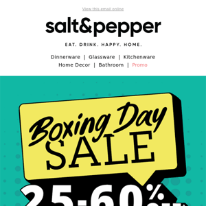 BOXING DAY SALE STARTS NOW!