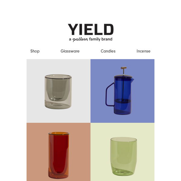 Tell your color story with YIELD glassware