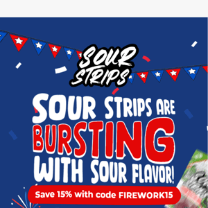 15% Off Candy Bursting With Sour Flavor! 🎆