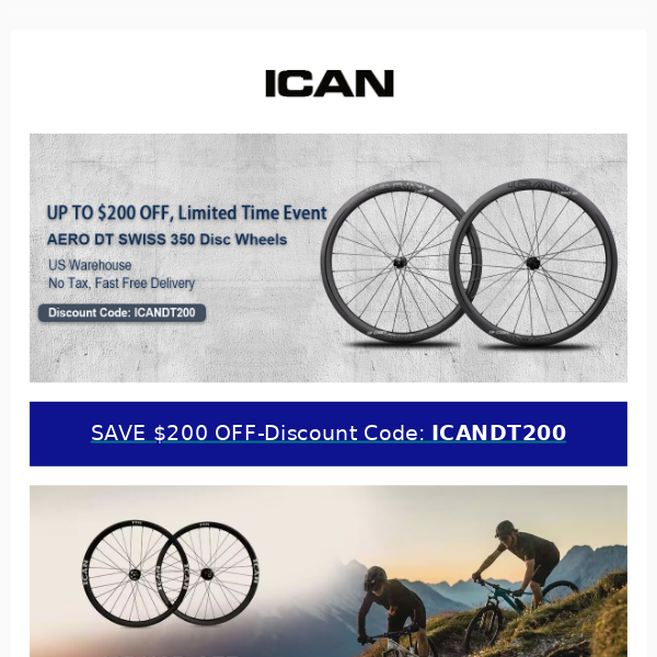 ICAN US Warehouse's Biggest Discount Ever: UP TO $200 OFF! Limited Quantities!