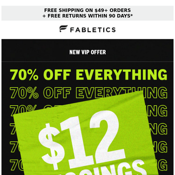 Fabletics VIP Sale: 60% Off EVERYTHING + Free Shipping On $49+