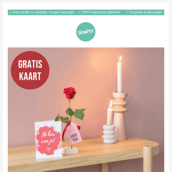 💌 Gratis kaart bij je valentijnscadeau!