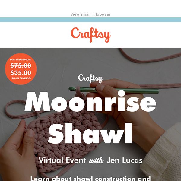 Join us for weekly workshops to create the Moonrise Shawl with Jen Lucas!
