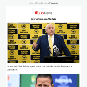 Clive Palmer's cash splash | Australian cricket star's visa headache | Pauline Hanson's booze move