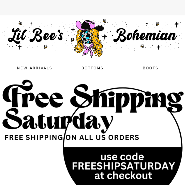 FREE Shipping Saturday!