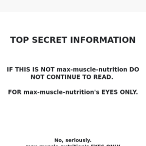 🤫SHHH! TOP SECRET INFORMATION