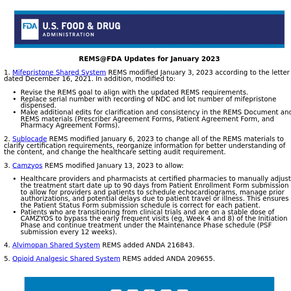 REMS@FDA Updates