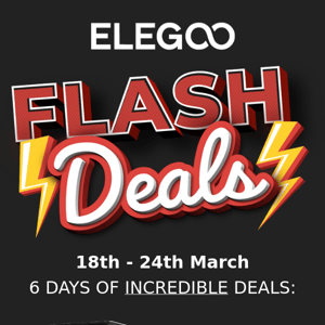 Seize FLASH DEALS before they're gone! Up to 28% off ELEGOO, 6 days only… ⌛
