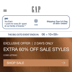 The BIG OOTD Event won't last long >> 40% 50% 60%