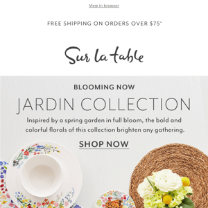 Set a beautiful spring table with bestselling Jardin.