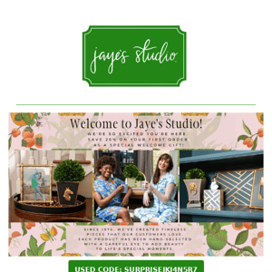 Surprise Jayes Studio! Take 20% Your First-Order at Jaye's Studio!!