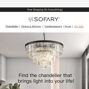 👀Discover Sofary's wide range of chandeliers to match your taste