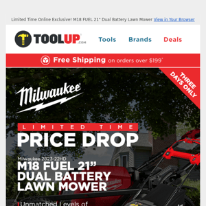 NEW Milwaukee M18 FUEL Mower - $100 Off