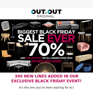 Shop our HUGE 70% off Black Friday Event: 100's of new lines added! 🚨