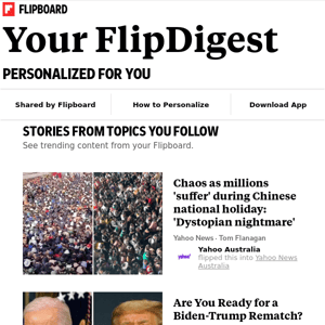What's new on Flipboard: Stories from Lifestyle, U.S. Politics, Rights & Freedoms and more