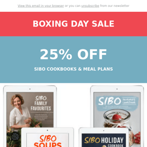 Last chance to save 25% on SIBO cookbooks & meal plans