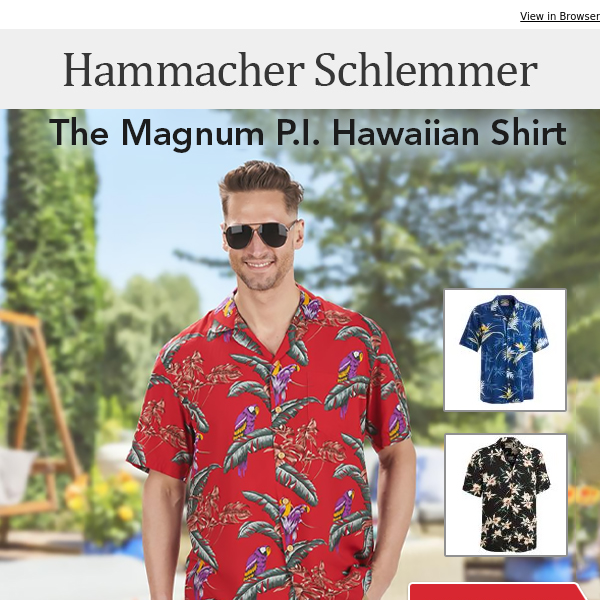 The Magnum P.I. Hawaiian Shirt - Hammacher Schlemmer