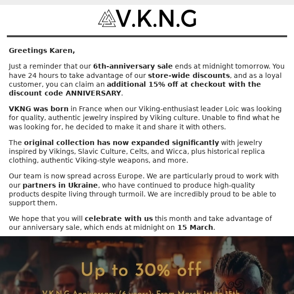 Anniversary Sale Ends Tomorrow