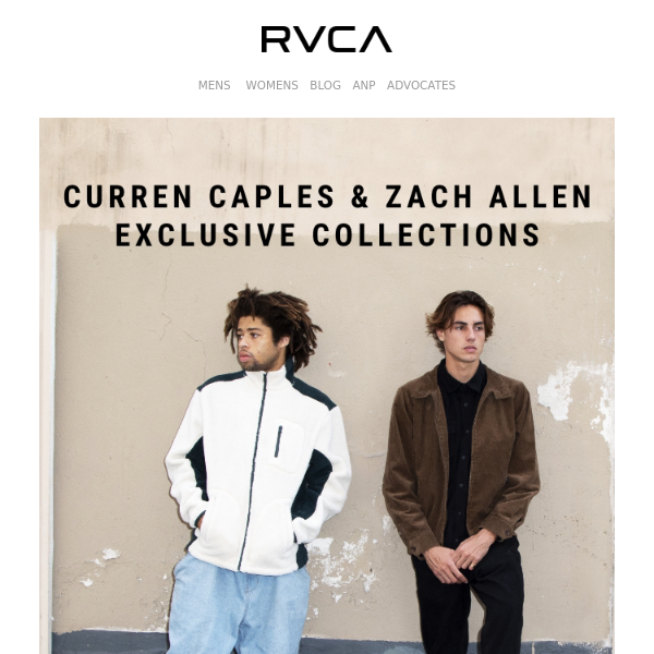 New Curren Caples & Zach Allen Collections - RVCA