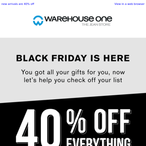 BLACK FRIDAY SALE HAS ARRIVIED! 40% off EVERYTHING!